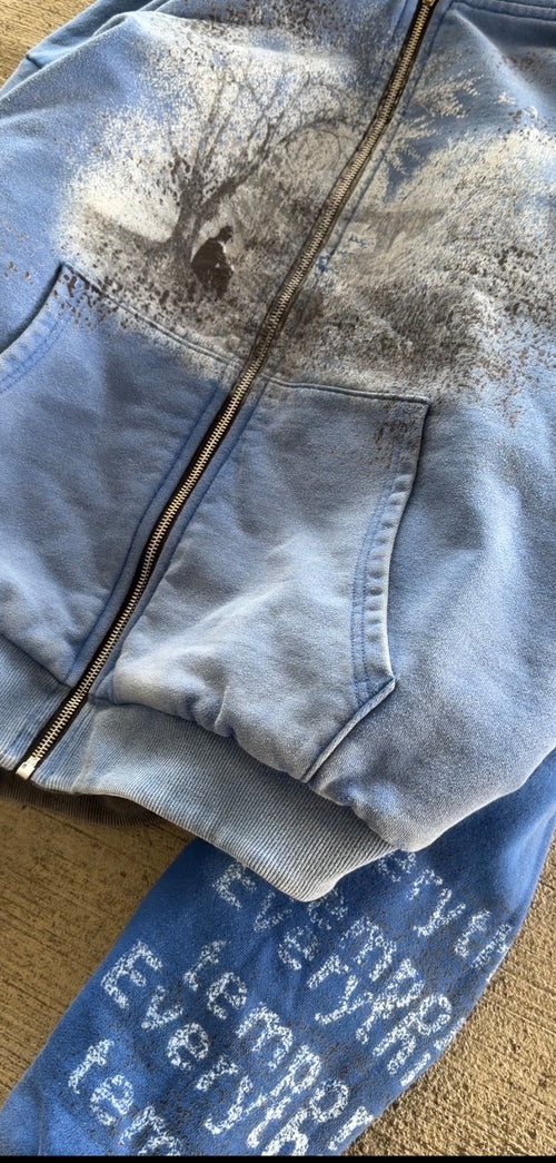 "Everything's Temporary" - Reversible zip-up