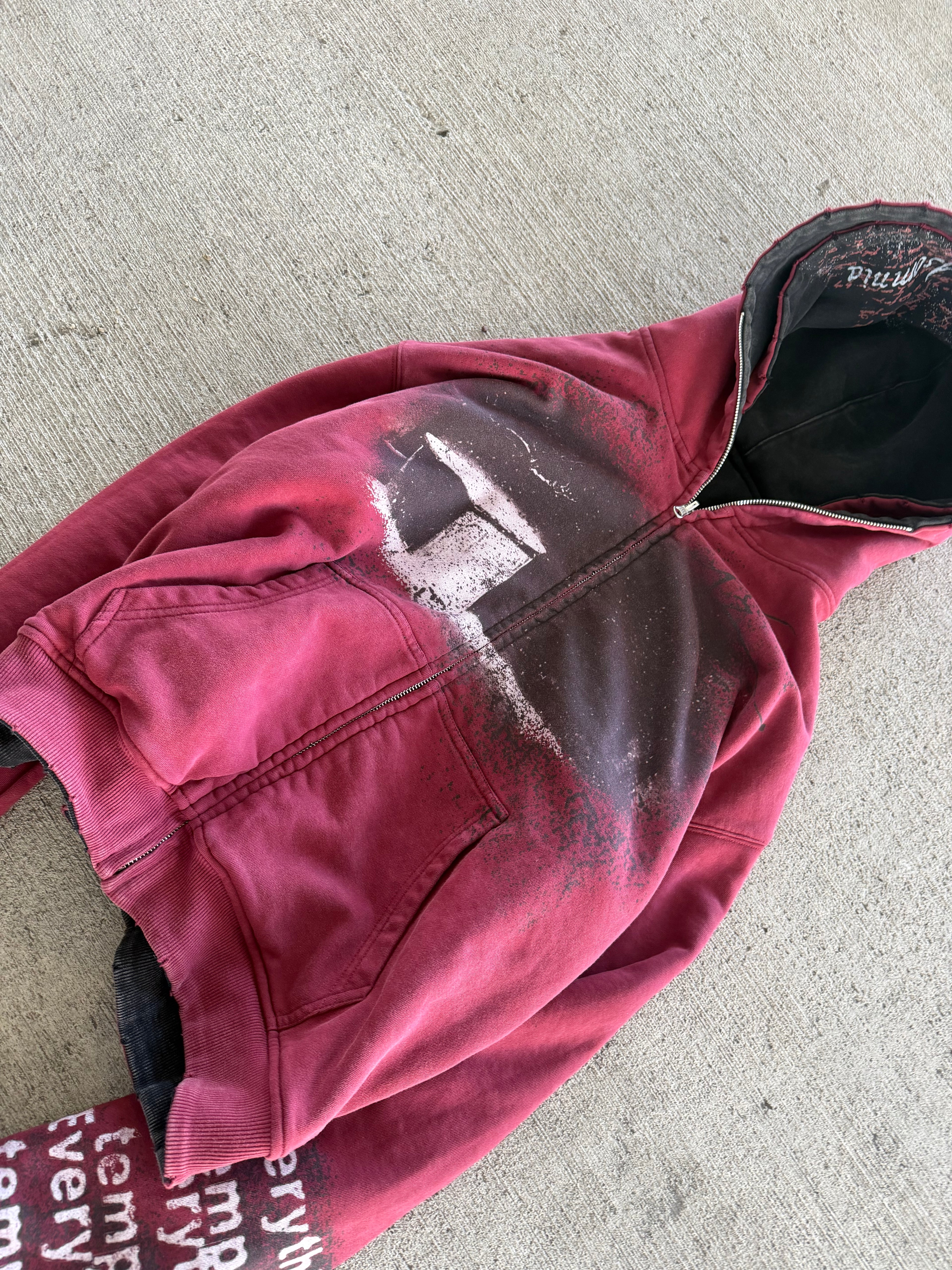 "Everything's Temporary" - Reversible zip-up