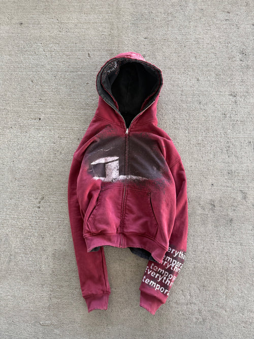 "Everything's Temporary" - Reversible zip-up