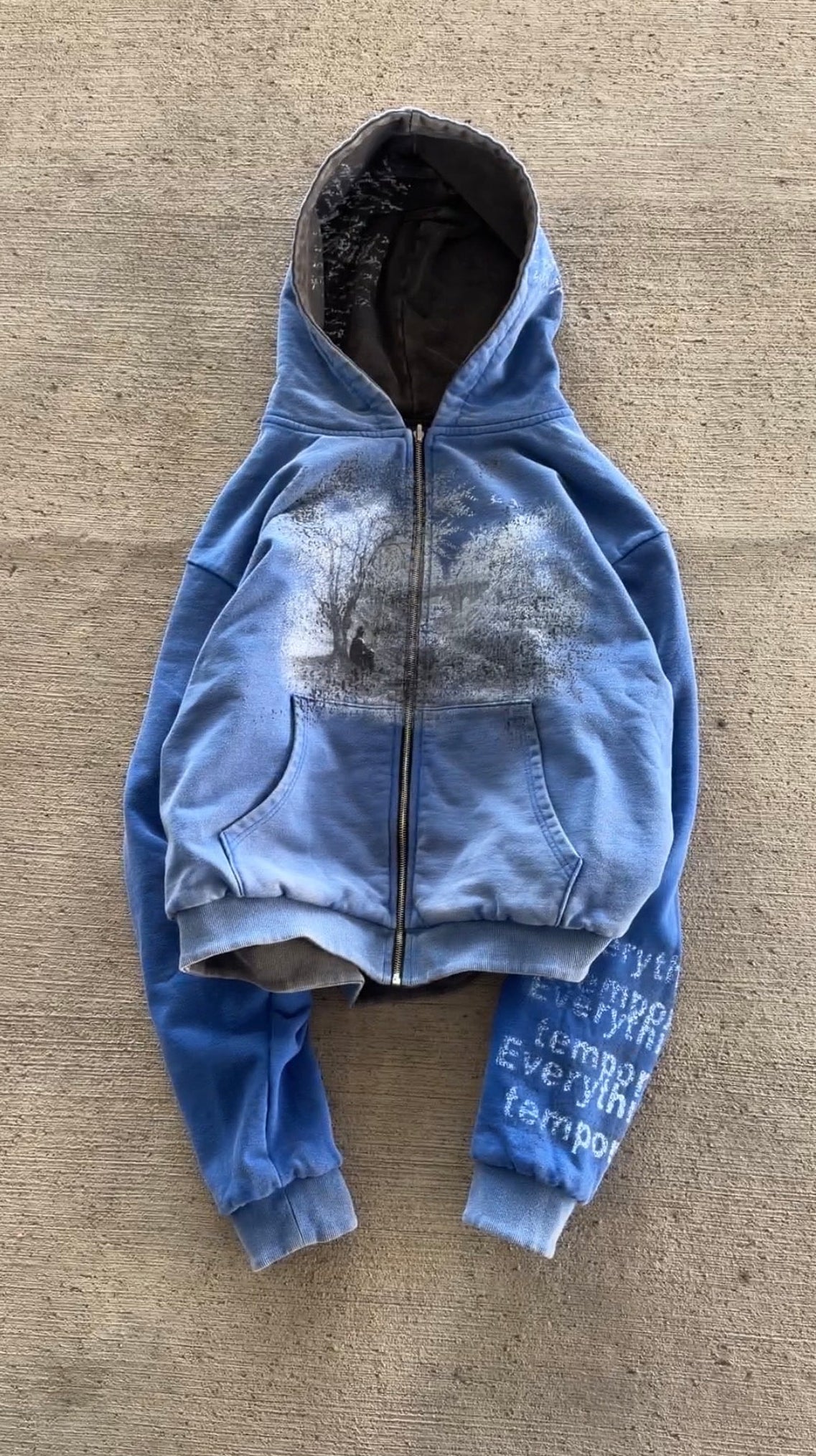 "Everything's Temporary" - Reversible zip-up