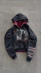 "Everything's Temporary" - Reversible zip-up