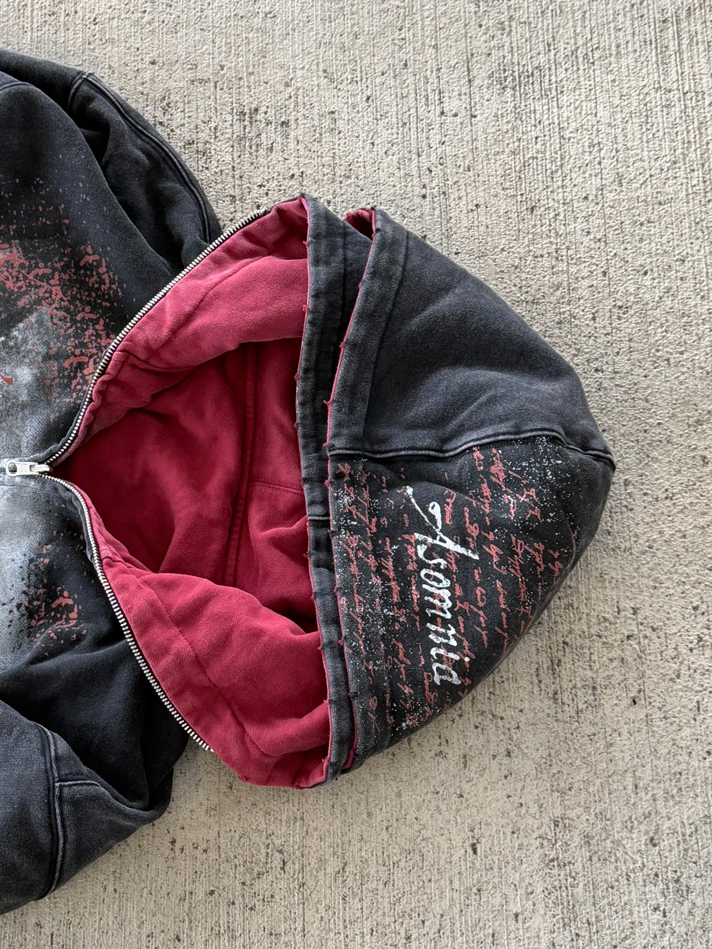 "Everything's Temporary" - Reversible zip-up